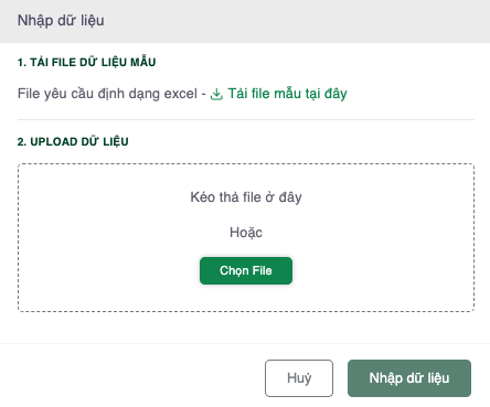 Upload file khách hàng lên hệ thống