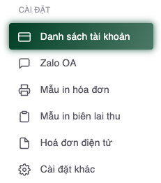 Màn hình liên kết tài khoản ngân hàng