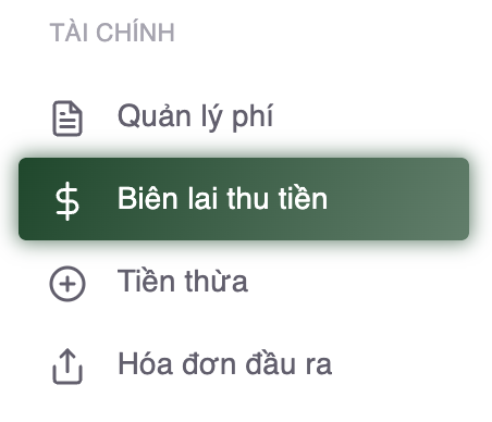 Mục Biên lai thu tiền